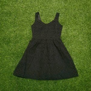 Lightweight Black Dress with Cutout Pattern